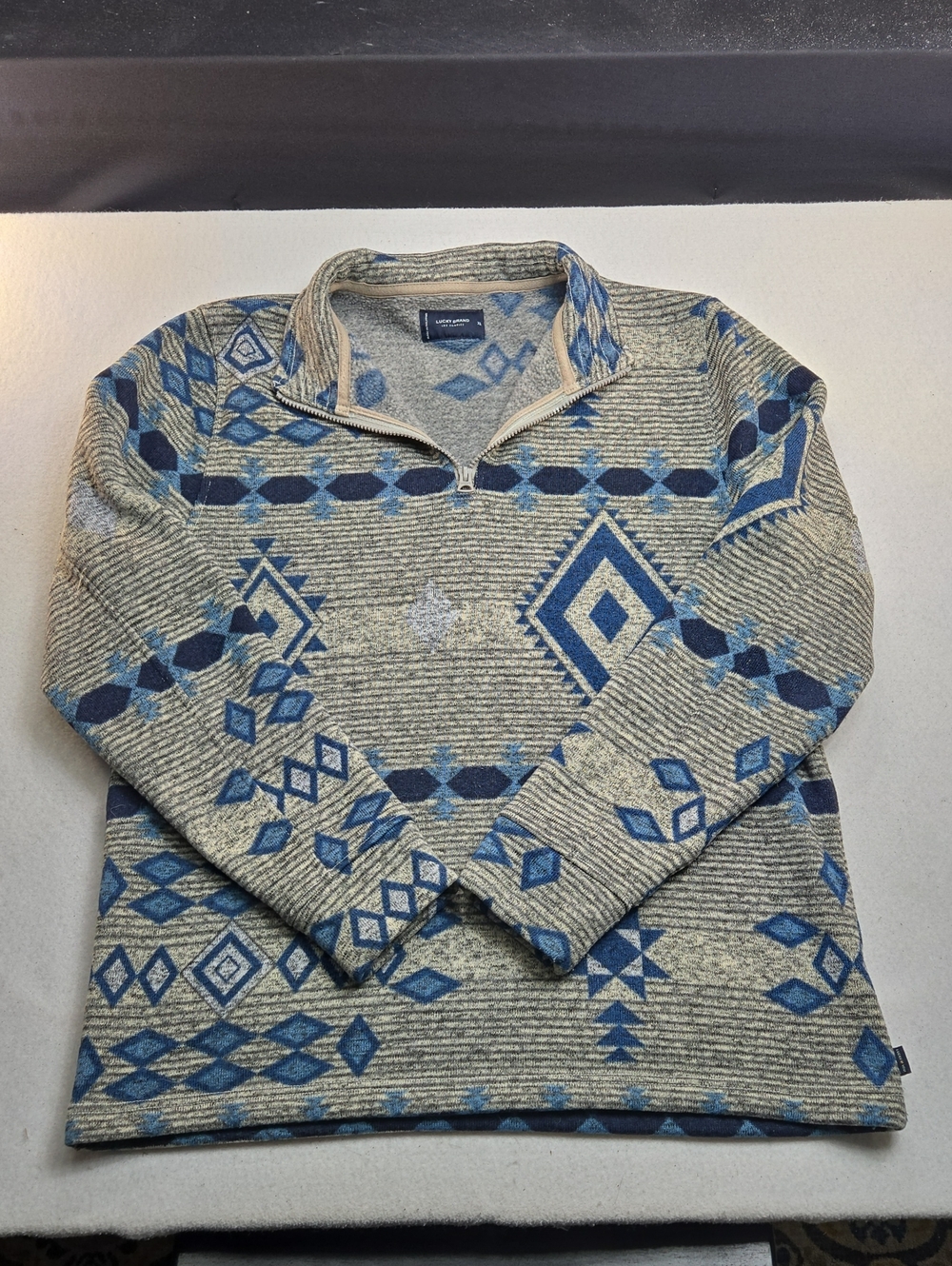 Lucky Brand Men's Los Feliz Southwestern Fleece Half-zip Pullover
